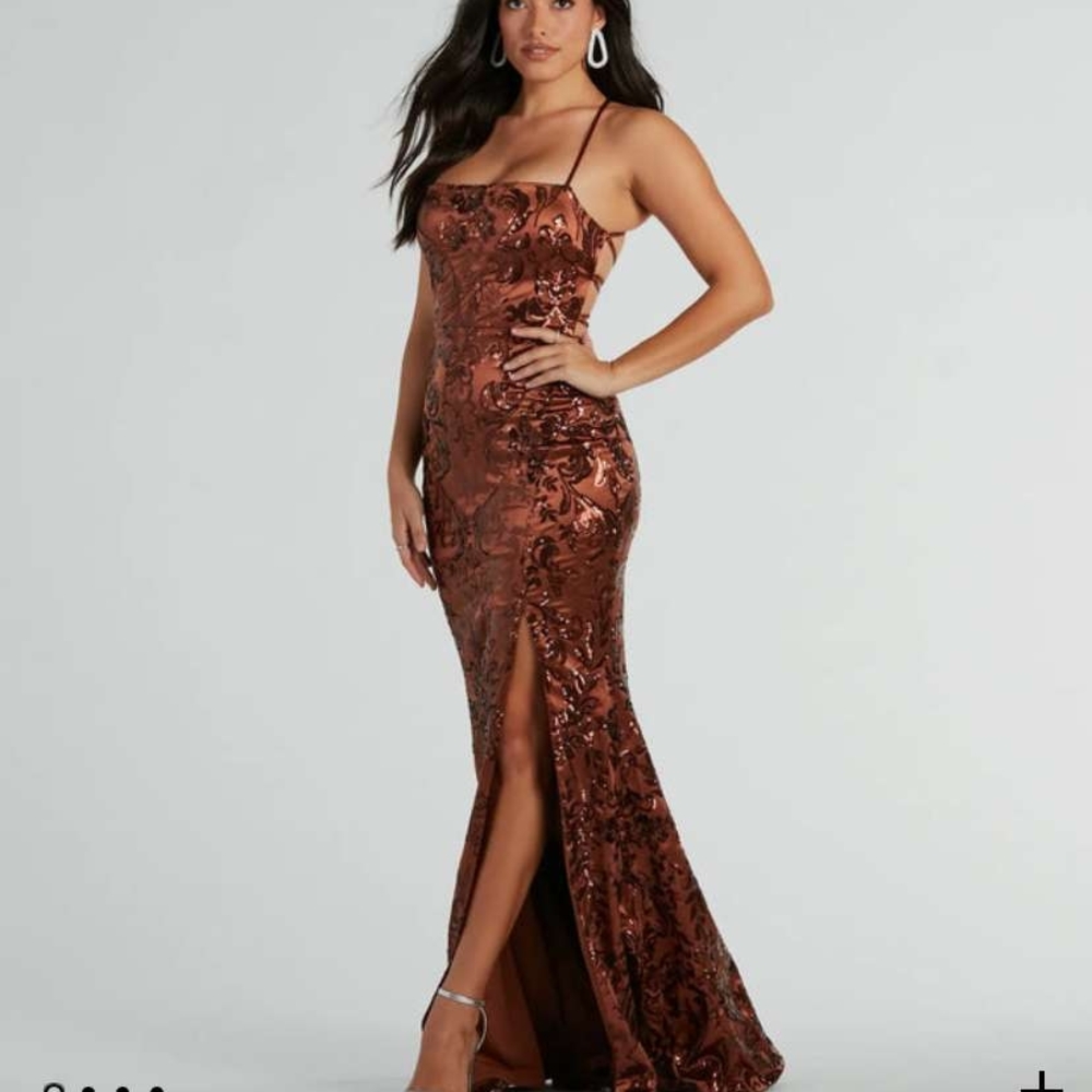 Elegant Brown Evening Gown